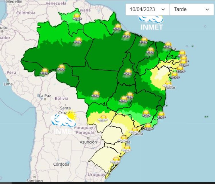 Previsão do tempo para Minas Gerais nesta segunda-feira,10 de abril