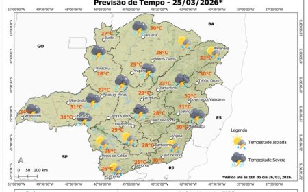 Chuva forte atinge Nova Resende e sudoeste de Minas Gerais hoje
