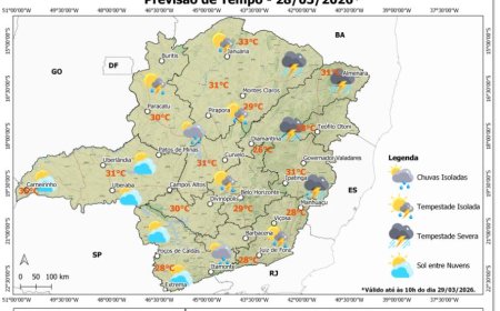 Previsão do tempo em Nova Resende e Minas Gerais sábado 28 março