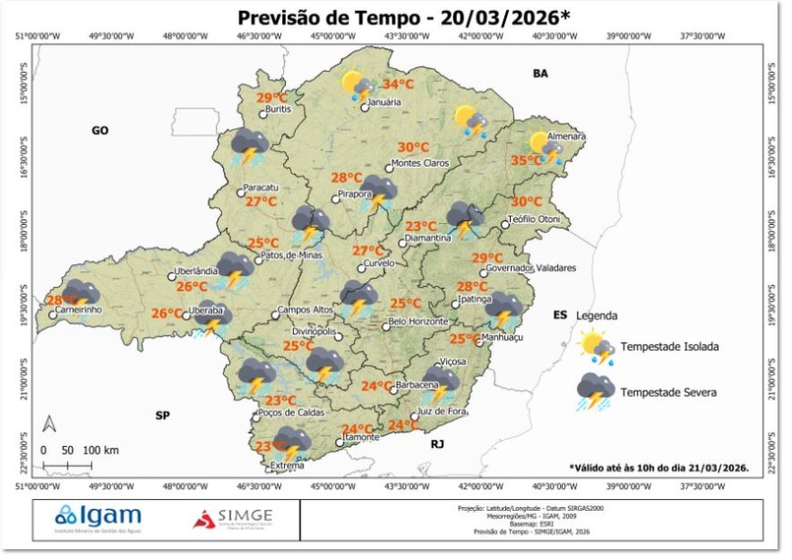 Previsão do tempo em Nova Resende Minas Gerais hoje chuva forte