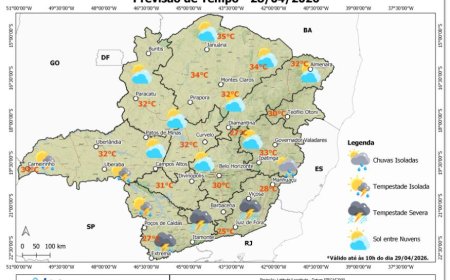 Previsão do tempo no sudoeste de Minas Gerais e Nova Resende hoje