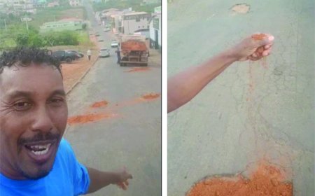 Vereador denuncia tapa buraco com terra em Nova Resende