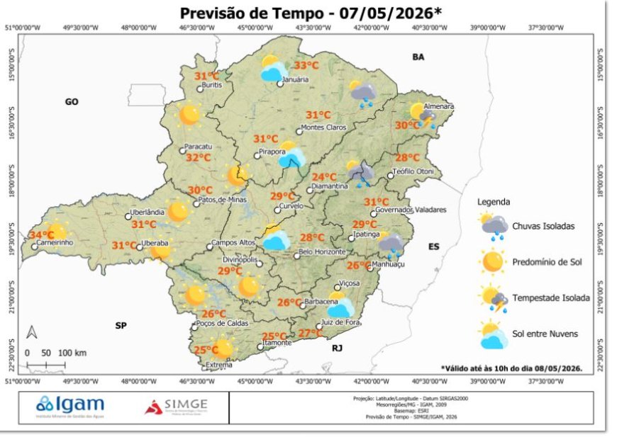 Previsão indica tempo seco e calor em Nova Resende e região