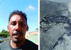 Asfalto recem aplicado soltando: Moradores acionam vereador em Nova Resende