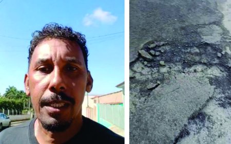 Asfalto recem aplicado soltando: Moradores acionam vereador em Nova Resende